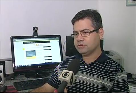 Entrevista concedida a afiliada Globo no ES, no home office dele